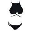 Women Sporty top and Thong bottom Crinkle Bikini SET Cut textured stretchy Swimwear